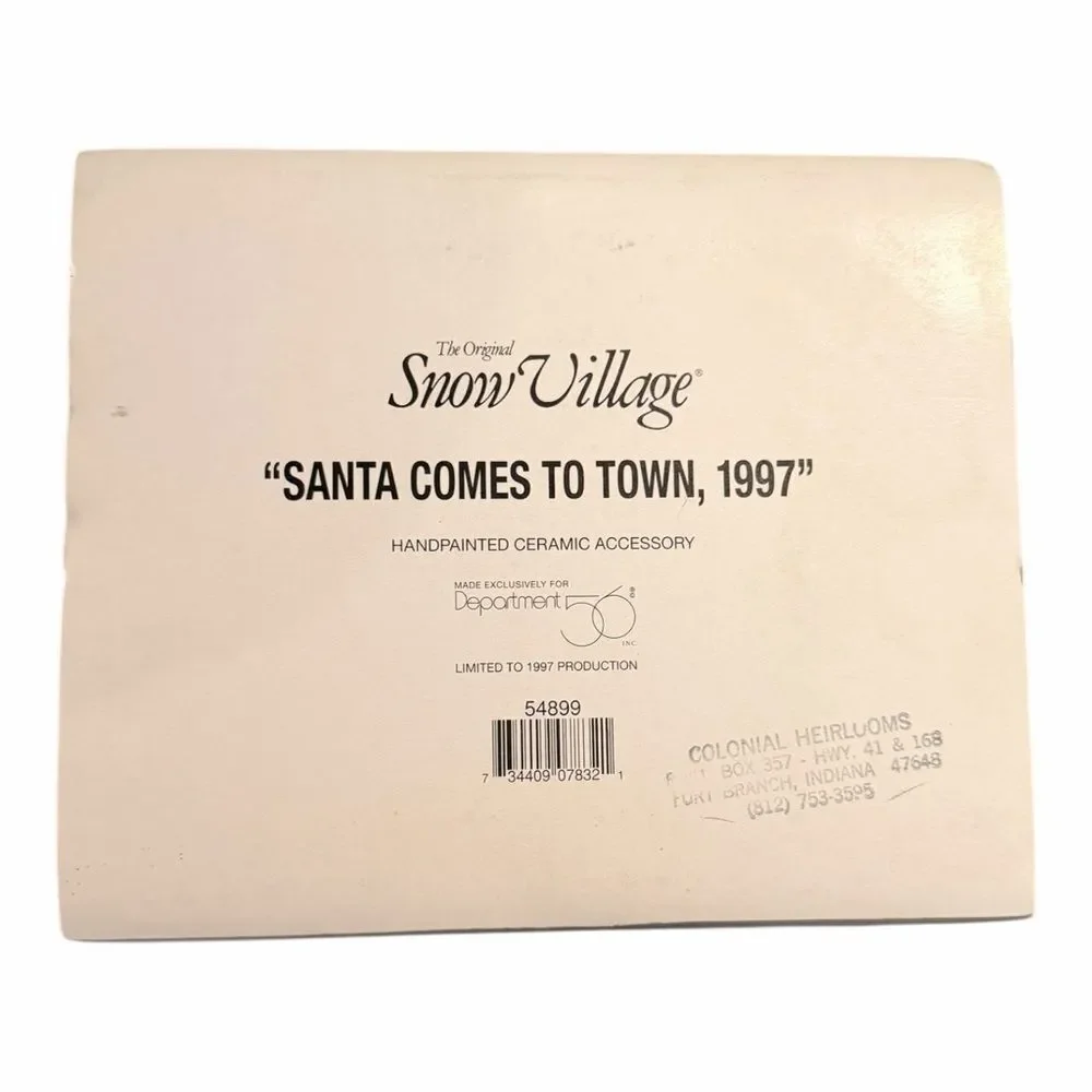 Department 56 Santa Comes to Town 1997 Snow Village 54899 Vintage w/ Box